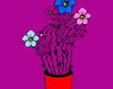 Disegno Fiori di cactus  pitturato su fiori rosa