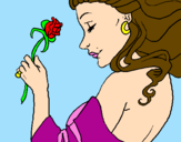 Disegno Principessa con una rosa pitturato su Giorgia Camilla
