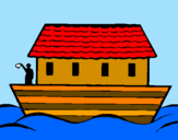 Disegno Arca di Noè  pitturato su marttin