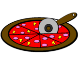 Disegno Pizza pitturato su Noemi