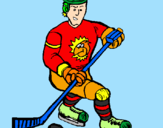 Disegno Giocatore di hockey su ghiaccio pitturato su nina