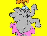 Disegno Elefante che balla  pitturato su fabiano06