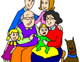 Disegno Famiglia pitturato su famiglia