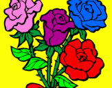 Disegno Mazzo di rose  pitturato su Francesca  