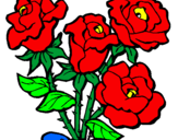 Disegno Mazzo di rose  pitturato su NUNI DIDI