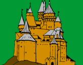 Disegno Castello medievale  pitturato su lucia   greco