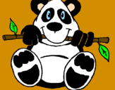 Disegno Orso panda  pitturato su Claudia