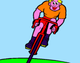 Disegno Ciclista con il berretto  pitturato su alessandra pia