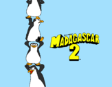 Disegno Madagascar 2 Pinguino pitturato su banda eroscopa