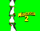 Disegno Madagascar 2 Pinguino pitturato su luca