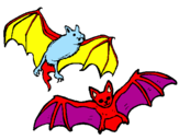 Disegno Un paio di pipistrelli  pitturato su Clizia 
