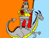 Disegno San Giorgio con il drago  pitturato su vitez na zmaju