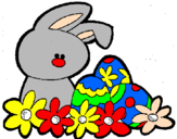 Disegno Coniglietto di Pasqua  pitturato su christian di pietro