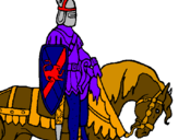 Disegno Cavaliere a cavallo pitturato su silvio