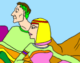 Disegno Cesare e Cleopatra  pitturato su Giorgia
