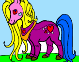 Disegno Pony pitturato su elisa