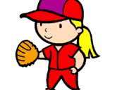 Disegno Giocatrice di baseball  pitturato su karen michel