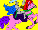 Disegno Cavaliere a cavallo pitturato su ilaria