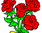 Disegno Mazzo di rose  pitturato su divinaemy