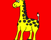 Disegno Giraffa pitturato su pingu