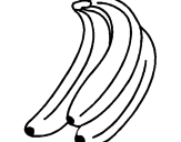 Disegno Banane  pitturato su banana