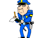 Disegno Poliziotto che fa la multa pitturato su Polizioto
