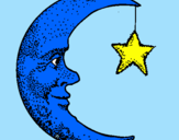 Disegno Luna e stelle  pitturato su trylliu17