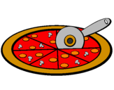 Disegno Pizza pitturato su jessica scribani