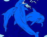 Disegno Delfini che giocano  pitturato su titti