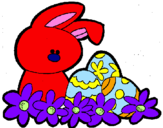 Disegno Coniglietto di Pasqua  pitturato su stefy