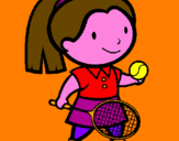 Disegno Ragazza che gioca a tennis  pitturato su ciao