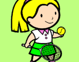 Disegno Ragazza che gioca a tennis  pitturato su floricientina(zaira)