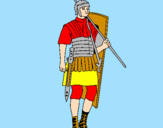 Disegno Soldato romano  pitturato su leo che sogna i cavalieri