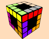 Disegno Cubo di Rubik pitturato su efigenia