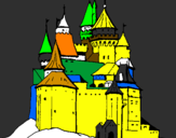 Disegno Castello medievale  pitturato su matilde ferri classe 1b