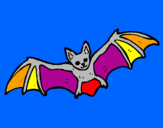 Disegno Pipistrello in volo  pitturato su EROI