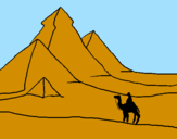 Disegno Paesaggio con le piramidi  pitturato su giuseppe  trimarchi