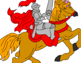 Disegno Cavaliere a cavallo pitturato su jacopo