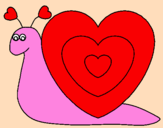 Disegno Lumachina cuore  pitturato su REBECCA