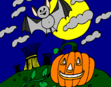 Disegno Halloween paesaggio pitturato su francesco