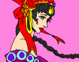 Disegno Principessa cinese pitturato su micky