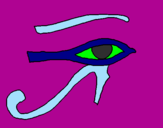 Disegno Occhio di Horus  pitturato su Bibi