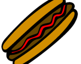Disegno Frankfurter pitturato su prego vuole un hot DOG