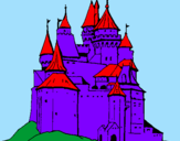Disegno Castello medievale  pitturato su kiki