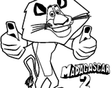 Disegno Madagascar 2 Alex pitturato su bn n 
