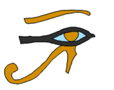 Disegno Occhio di Horus  pitturato su stefano s