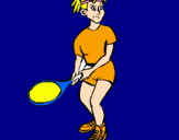 Disegno Ragazza che gioca a tennis  pitturato su carmen