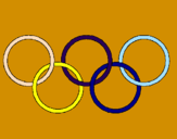 Disegno Anelli dei giochi olimpici  pitturato su Dario