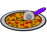 Disegno Pizza pitturato su pippo