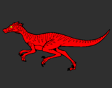 Disegno Velociraptor  pitturato su nicolò